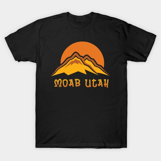 Moab Utah  with Mountain Sunset Scene T-Shirt by JaroszkowskaAnnass